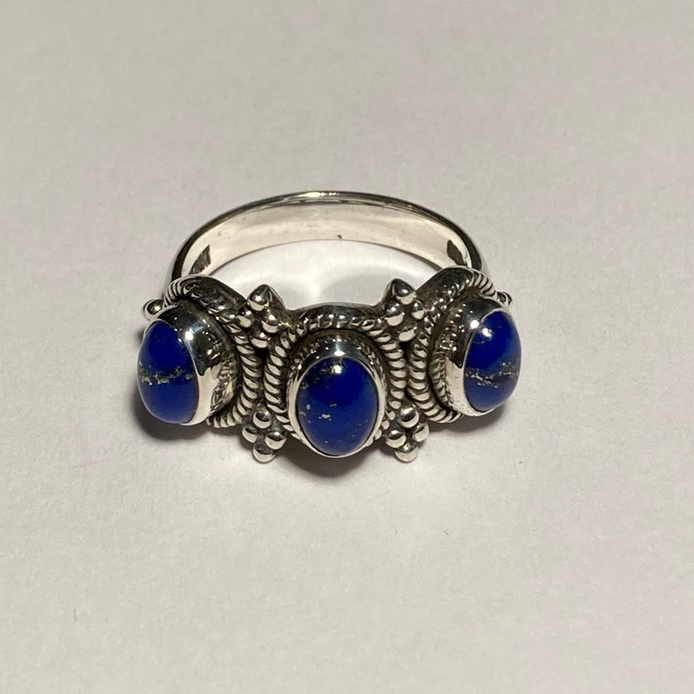 Doug Paulus Sterling Silver Lapis Ornate Ring